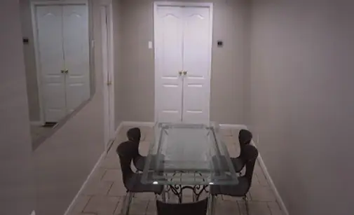 Dining table set for guests