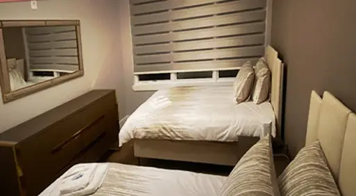 Made-up double bed