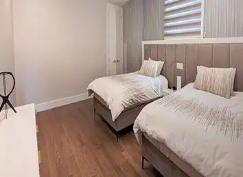 Twin beds with fresh linen